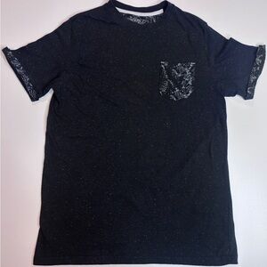 Broken Threads Speckled Pocket T Shirt Mens M Black Casual Tee